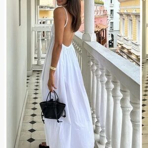 Open Back Maxi Dress White